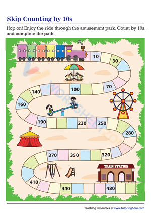 Skip counting by 10 worksheets 5