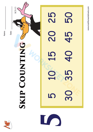 Skip counting by 5 worksheet 1
