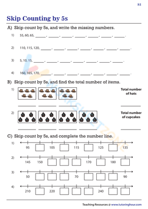 Skip counting by 5 worksheet 6