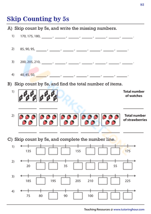 Skip counting by 5 worksheet 7