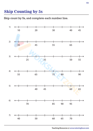 Skip counting by 5 worksheet 8