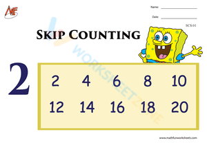 Skip counting by 2 worksheet 1