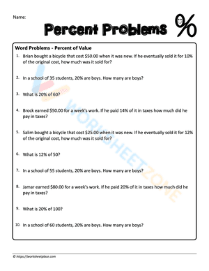 Percent word problems 7