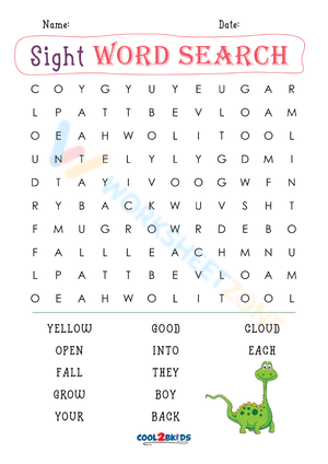 1st grade word search 7