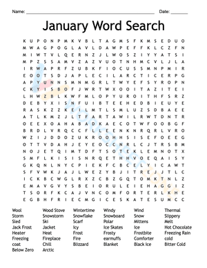 January Word Search