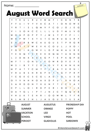 August word search 2
