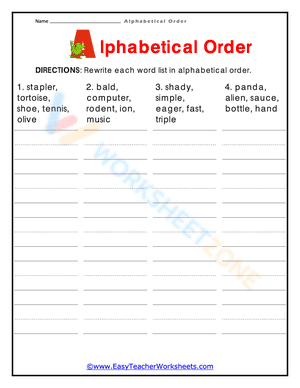Alphabetical Order 3