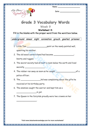Grade 3 Vocabulary 4