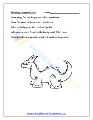 following directions worksheet 2