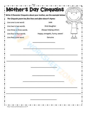 worksheet mother's day 4