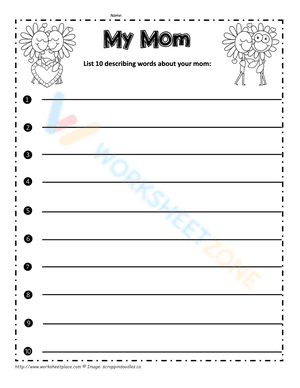 worksheet mother's day 6