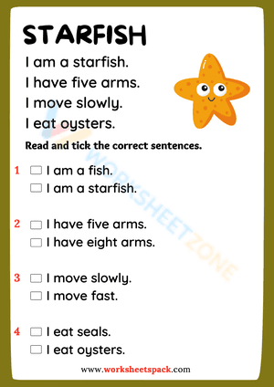 sea animals reading comprehension 6