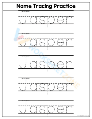 Name tracing worksheet - Jasper