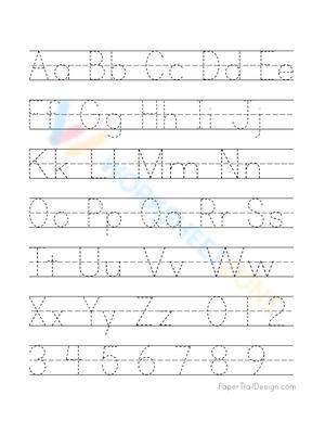 Alphabet handwriting practice worksheet  A to Z and Numbers Dot