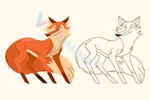 Cute fox coloring