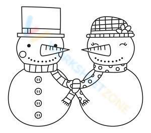 Snowmen couple