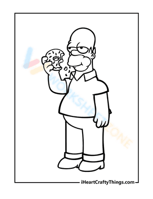 Homer Simpson eating donut