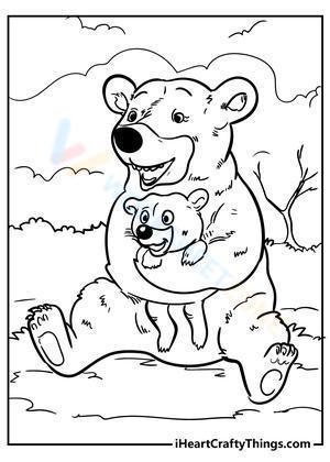 Mommy bear holding baby bear