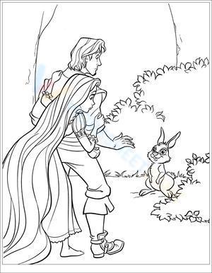 Rapunzel, Flynn and a bunny