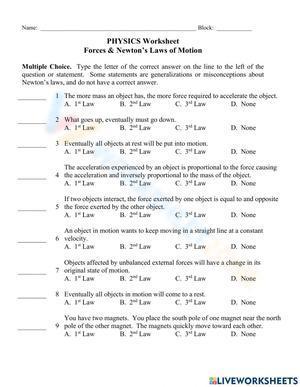 Forces & Newton's Laws of Motion