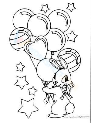 Hare with balloons