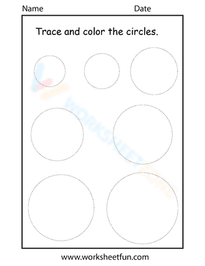 Trace and color the circles