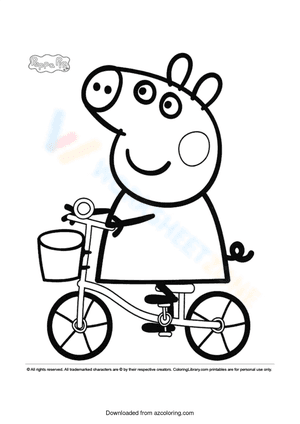 Peppa riding a bike