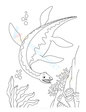 Plesiosaurus swimming under water