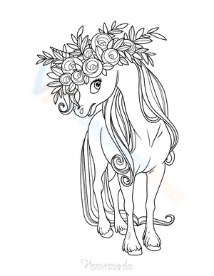 Unicorn with flower headdress