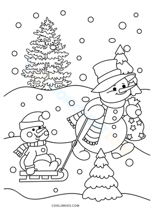 Snowman in winter 