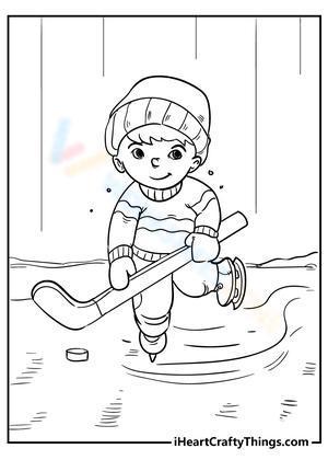 Little Boy Playing Ice Hockey