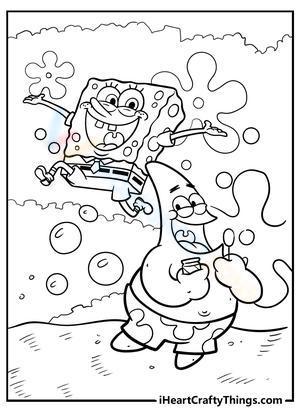 Spongebob and Patrick blowing bubbles