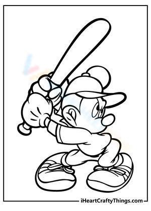 Mickey playing baseball