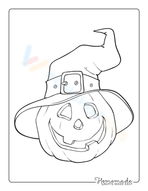 Pumpkin with Witches Hat