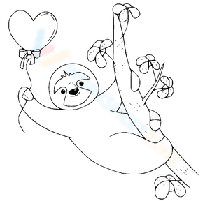 Sloth Holds a Balloon