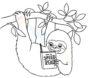 Sloth Reading a Book