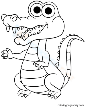 Happy Cartoon Alligator
