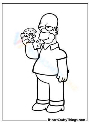 Homer with regular-sized donut
