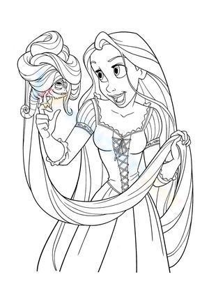 Rapunzel and her long hair
