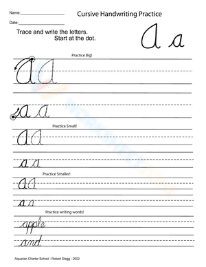 Cursive handwriting letters A-Z
