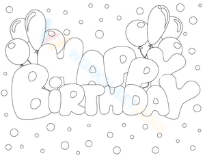 HAPPY BIRTHDAY in bubble letters
