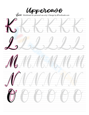 Uppercase K-O letters