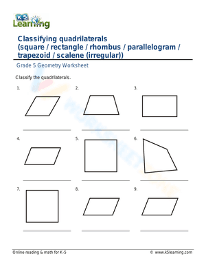 Categorizing quadrilaterals