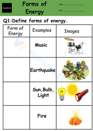 Define forms of energy