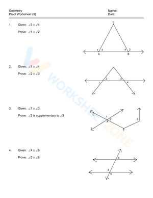 Geometry Proof Worksheet