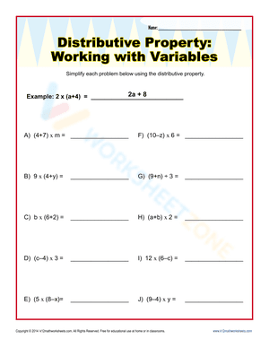 Distributive Property: Working with Variables