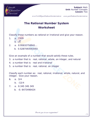 The Rational Number System 