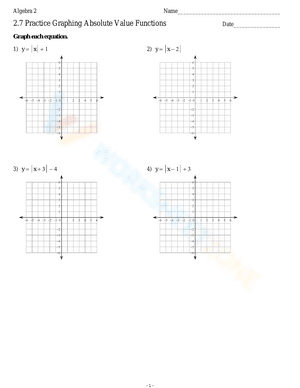 Practice Graphing Absolute Value Functions