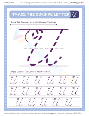 Handwriting letter U