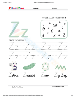 Letter Z practice